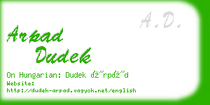arpad dudek business card